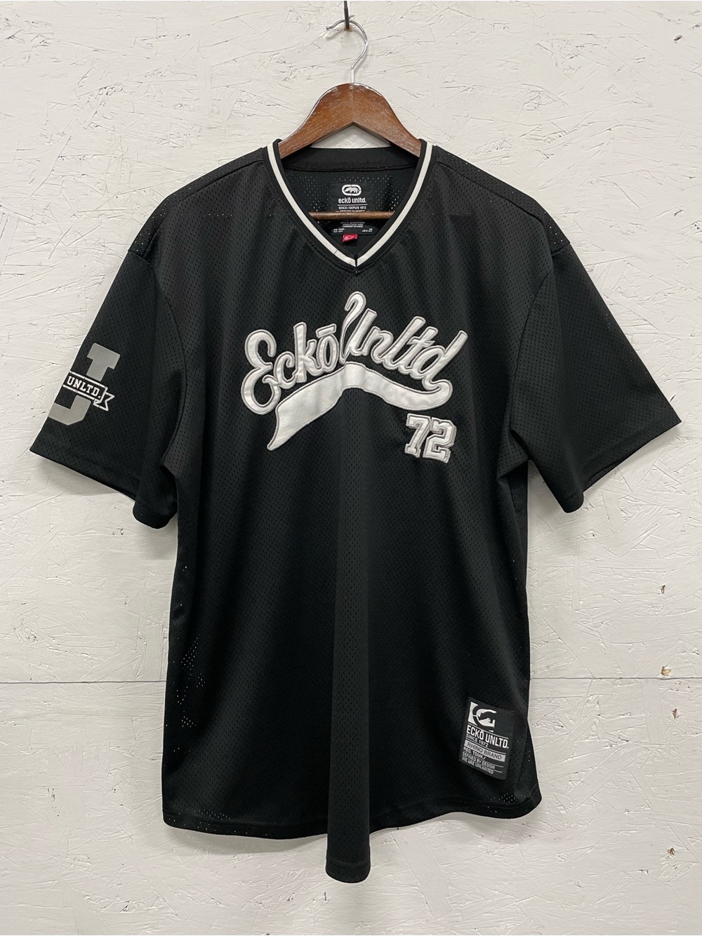 Ecko Unltd Home Run Birdseye Mesh Jersey, Size XL, Black